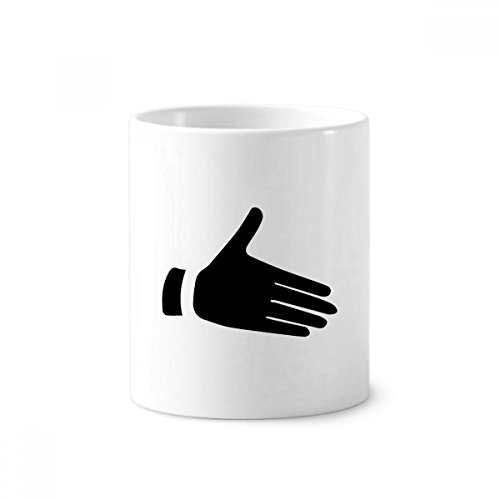 Gobelet céramique anti-basculement pot crayons et brosses à dents blanc motif silhouette