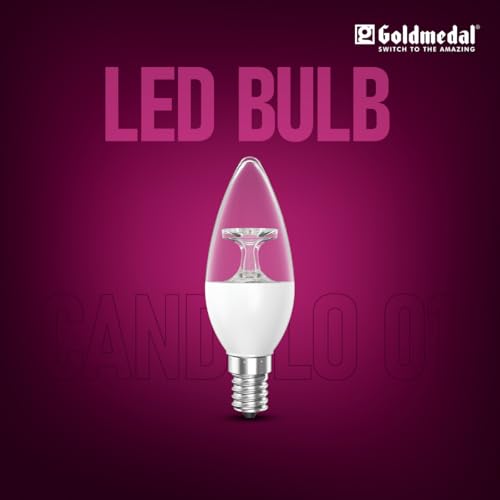 Image of Goldmedal Candylo 01 2.5W Candle Bulb Warm White(3000K) | Modern Design | Bulb Base E14 | for Chandeliers, Wall & Decorative Lights, Desk Lamps, Floor Lamps | 4Kv Surge Protection |