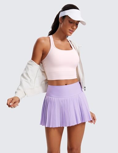 Image of CRZ YOGA Butterluxe Racerback Crop Tank Tops | Light Support, Removable Pads, Yoga, Extremely Soft, Scoop Neck, Longline Sports Bras for Women