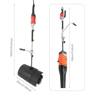 DIFU Schneefräse Elektrische | 2-in-1 Elektro Schneefräse und Kehrmaschine | Motorbesen für Draußen | inkl. Schutzbrille | Handgeführtes Handheld Schneeräumgerät