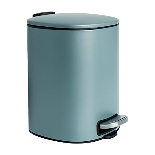 Blue Canyon Santorini Lid Pedal Bin| Modern and Stylish Trash Can| 5L Bin For Kitchen, Bathroom, Bedroom, Office| Anti-Fingerprint Outer Finish| Stainless Steel Bin| Square Waste Bin| Mint-Green