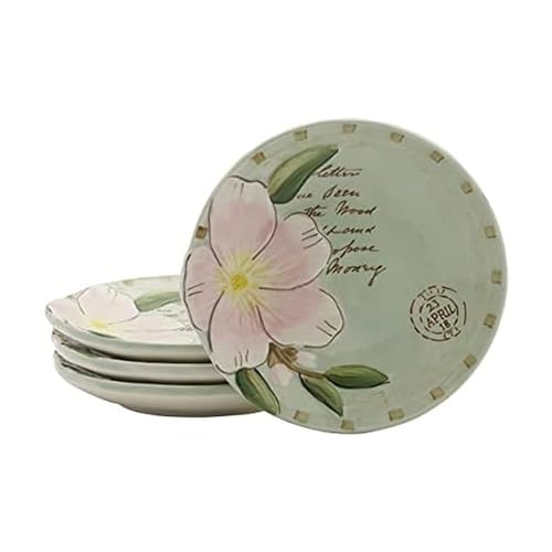 Fitz & Floyd Fitz and Floyd Toulouse Appetizer Plates, Set of 4, 5-Inch, Green Fitz & Floyd Fitz and Floyd Toulouse Appetizer Plates, Set of 4, 5-Inch, Green