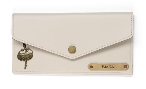 Image of AICA Personalized Name & Charm Leather Womens Wallet (Cream) | Customized Gifts for Women Girls | Gifts for Women | Wallet for Woman | Diwali Gifts | Wallet for Women | Corporate Gifts for Staff Girls