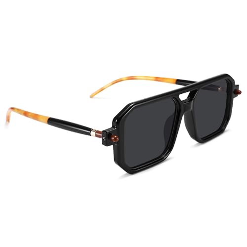 COASION Vintage 70s Square Aviator Sunglasses Women Men Trendy Retro Frame UV400 Sunglasses 5