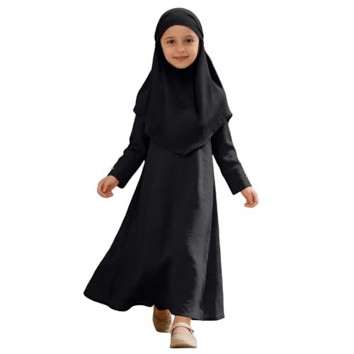 Abaya de prière avec hijab fini le voile qui glisse pour les enfants