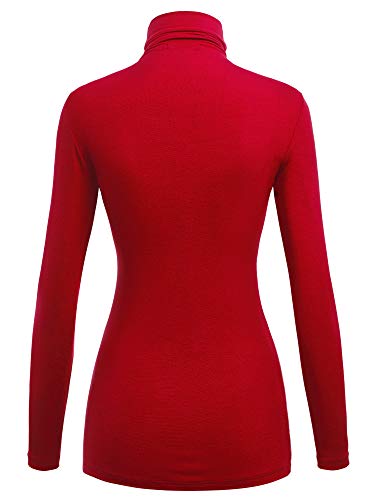 Image of Lock and Love Women's Turtleneck Top Lightweight Long Sleeve Slim Fit Pullover, Soft Rayon Stretch Layering Basic, S-3XL