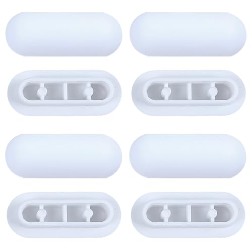 8 Pcs Toilet Seat Rubber Buffers,Toilet Seat Bumpers Replacement Set，High-Quality White Push-in Bumpers for D-Shape
