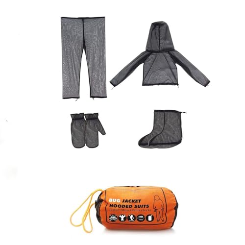 Déguisement Halloween Combinaison Filet Quatre Pièces Veste Capuche Pantalon Chaussettes Léger Respirant Déguisement Protection Moustique