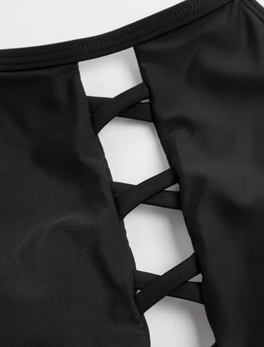 ZAFUL Bikini Sets for Women High Waisted Tummy Control Swim Skirt Set Two Piece Cutout Swim Suit 2025 Modest Swimsuit4