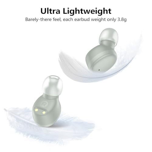 Image of kurdene Wireless Earbuds Bluetooth 5.3 Light Weight in Ear Headphones | Premium Sound Bass Ear buds with Charging Case,Touch Control,Built in Mics Headset,Clear Calls for Sports Workout Light Blue