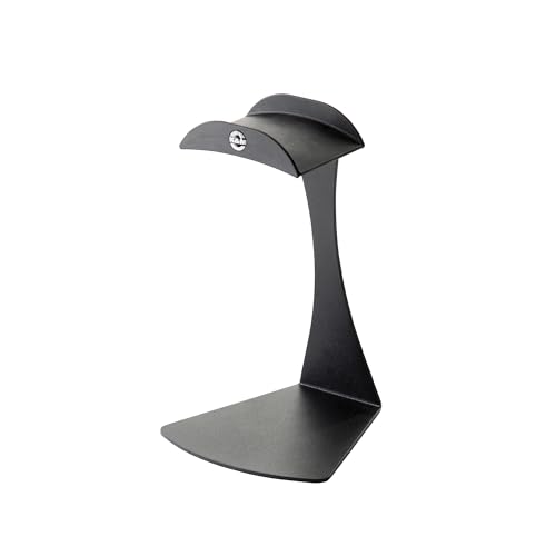 K&M Konig & Meyer 16075.000.56 Headphone Table Free-Standing Holder | Protective Rubber Padded Arm | Slip-Resistant Base | Black Structured Surface | Steel Design | Headset Accessory | German Made by K&M - Used condition - US$26.15