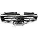 Grille Assembly Compatible with 2007-2009 Nissan Altima Chrome Shell/Painted Dark Gray Insert Sedan
