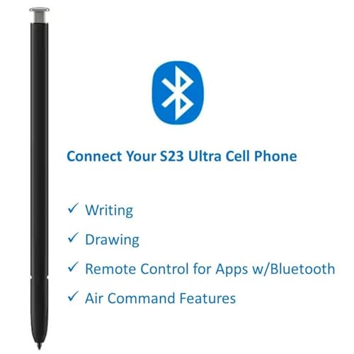 Image of S Pen S23 Ultra [withBluetooth] Compatible with Samsung Galaxy S23 Ultra 5G All Version, Stylus Touch S Pen Replacement, Silver Top Matches Sky Blue & Lime Phones (Silver)