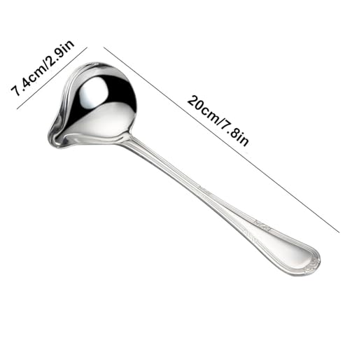 2 Piece Stainless Steel Duckbill Spoon,Saucier Sauce Soup Spoon, Gravy Ladle with Pouring Spout Drizzle Spoon, Ladle Spoon for Sauce Serving - Image 5