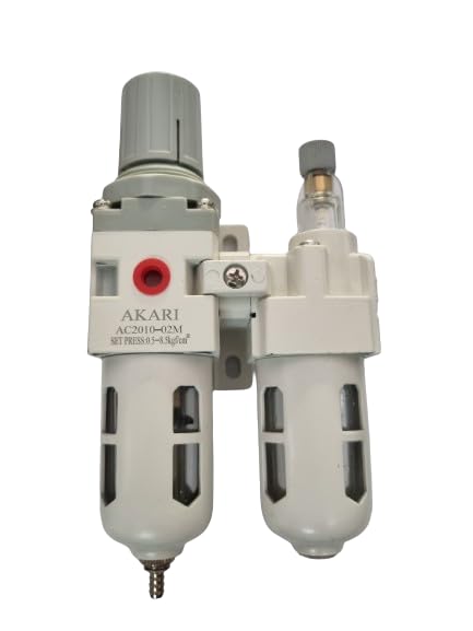 Akari 1/4 Inch FR+L Pressure Gauge with Metal Guard And