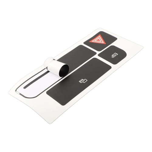 Autocollant réparation bouton Audi A4 finition vinyle noir mat - 6