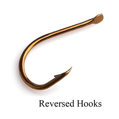 HNHYNSY Angelhaken 100 stücke Hoher Kohlenstoffstahl Fischereihaken 1# -10# Single Haken Flattde Runde Bent Haken Gold… – Bild 6