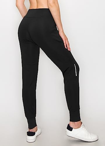 Pantalon de jogging avec poches femme pantalon de survêtement doux noir XS