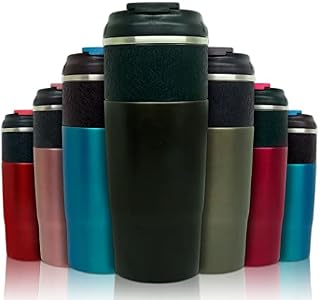 Travel Mug for Hot and Cold Drinks, ECO Friendly Leakproof Vacuum Thermal Mug Holds Upto 470ml Beverage, Reuseable Double Walled Stainless Steel Insulated & reusable coffee mug for Men & Women (Black)