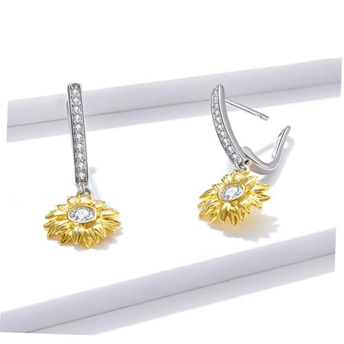 Pendientes de girasol para vestidos de verano joyas de plata Healeved 7