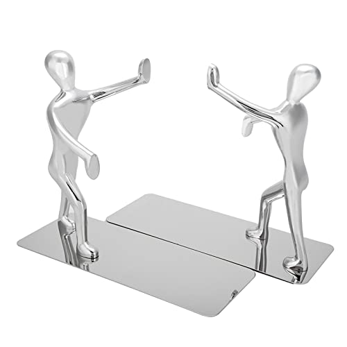 Althwuyu Fermalibri Coppia Struttura in Metallo con Figure di Arti Marziali in Lega di Zinco Base in Acciaio Inossidabile Supporto Decorativo per Scaffale da Scrivania Biblioteca