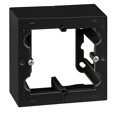 SIMON - Caja de Superficie, Base de Enchufe Empotrable, Serie Simon 10, Apta para Interiores (IP20), Fácil de Instalar, Un Elemento, Color Negro