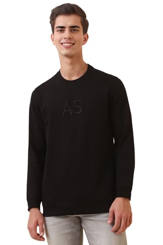 Image of Allen Solly Men's Cotton Blend Crew Neck Sweatshirt with Straight Pocket