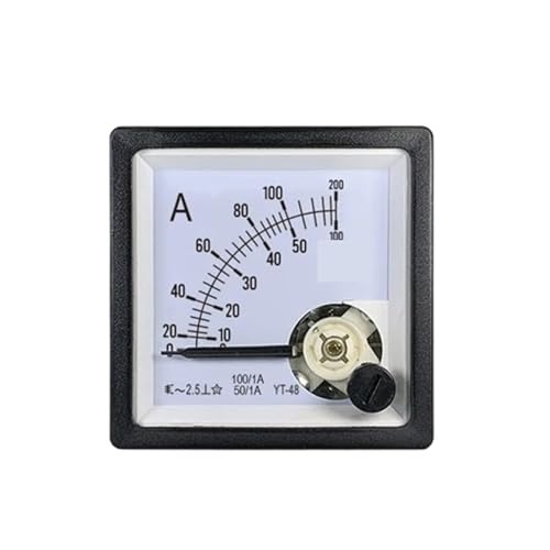 Ampèremètre double plage 50-1A et 100-1A avec cadran double échelle précis