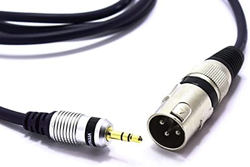 XLR Male to Mini Jack 3.5 Stereo 1.5m Cable Vitalco 3 Pin Microphone to TRS 1/8 Inch Lead