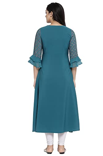 Image of Crepe Regular Kurta (Women Rama XS)