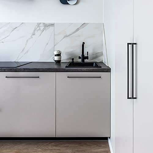 Image of Ravinte 3 Pack Black Matte Cabinet Pulls and Handles - 18 Inch Square, Drawer Pulls, Kitchen Cabinet Hardware