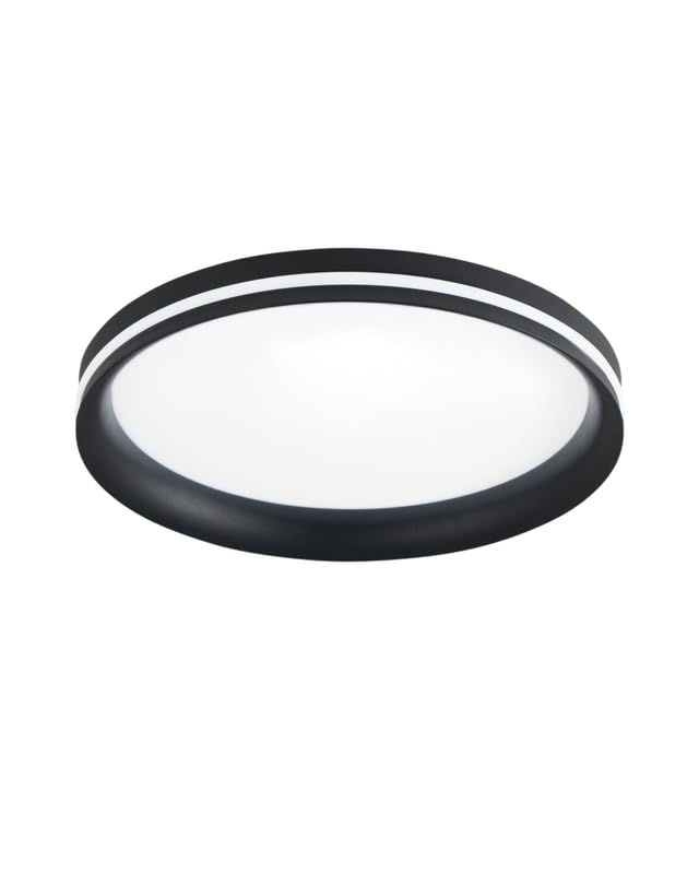 Plafonnier LED puissant Isy Fabas Luce 42W en aluminium noir IP20