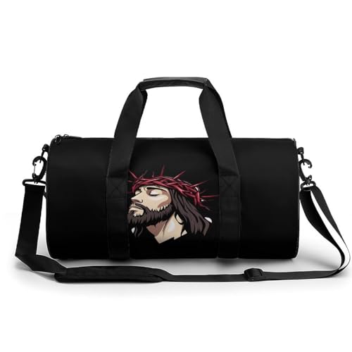 Christ Crrown of Thorns Sports Gym Bag Travel Duffel Workout Bag with Adjustable Strap