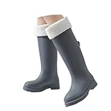 bottes caoutchouc fourrées femme pas cher Stable et Antidérapante : La semelle assure une adhérence suffisante, garantissant une marche stable sur des terrains humides ou boueux