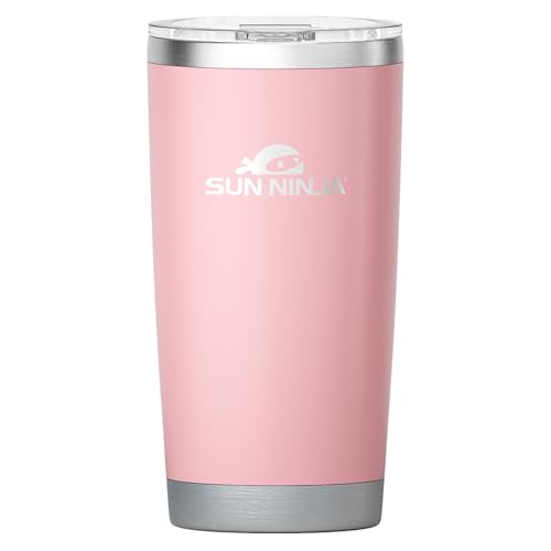 Image of SUN NINJA 20oz Tumbler, Stainless Steel Vacuum Insulated Cup, Pink