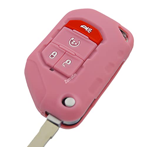 Image of Silicone Remote Key Fob Case Covers Protectors for Jeep Wrangler Rubicon 392 JL JLU Wagoneer Gladiator JT Flip Fold Remote
