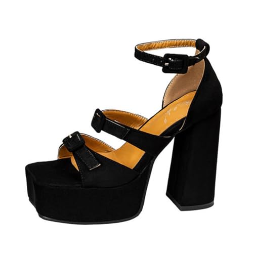 Sandales de fête bal et soirée en velours noir à talons hauts pour femme