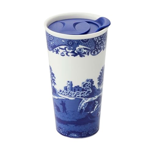 Spode Blue Italian Blue Italian Travel Mug 12 oz BlueWhite
