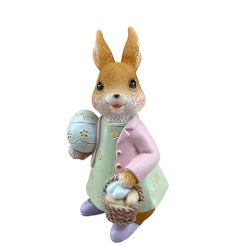 Figura Decorativa de Conejo en Resina para Pascua