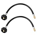15 Inch RV Propane Hose with 1/4" Male NPT & QCC1 Inlet, Camper Propane Hose Compatible with Flame King, Camco, Fairview, for 2-Stage Auto Changeover Regulator - 2 Pack