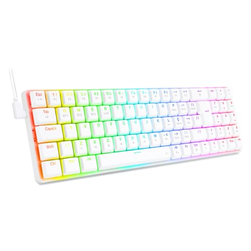 Teclado Mecanico Gamer Redragon Ashe Pro, RBG, Wireless, Switch Marrom - K626P-KBS-W (PT-BROWN) - Br