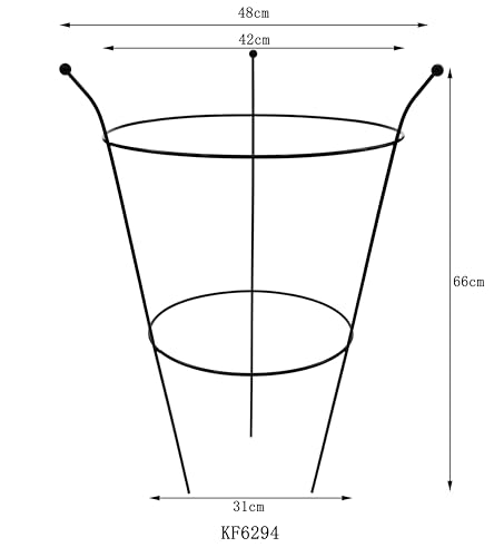 Large Peony Frame Outdoor Heavy Duty Herbaceous Garden Plant Support Ring For Perennial Flowers Border Cage 66Cm X 42Cm (1 X Peony Frame) - 2