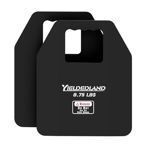 YIELDEDLAND Weight Vest Plates 5.75/8.75LB Pairs - Strength Training Running Heavy Workouts (Black 8.75LB Plate)