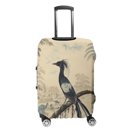 Travel Luggage Cover Suitcase Protector Blue And White Bird Elastic Washable Suitcase Cover Anti-scratch Spandex Baggage Covers Fits 18-32 Inch Luggage4