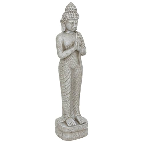 Atmosphera - Statuette d Exterieur Bouddha sakin Gris h100cm