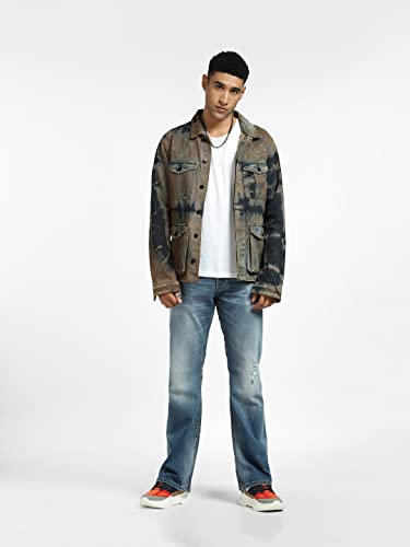 Image of Jack & Jones Men Black Washed Longline Denim Jacket