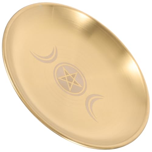 DECOMELODY Candelabros De Mesa Tri-Luna 14 Cm Latón Duradero Rituales Decoración Boda San Valentín