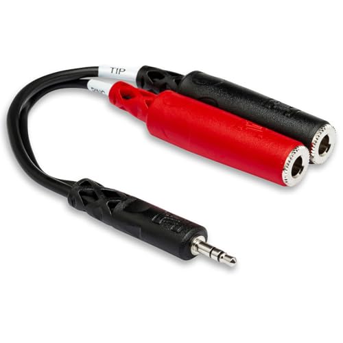 Hosa YMP-137, Stereo Breakout, 3.5 mm TRS to Dual 1/4 in TSF