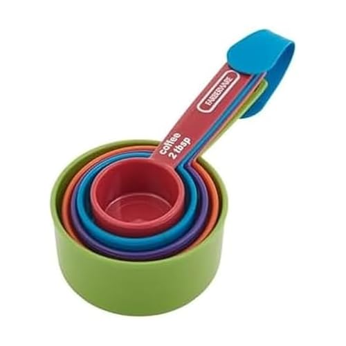 Comparison: Best Dry Measuring Cups 6 FARBERWARE 5-Piece Measuring Cup Set with Coffee Scoop, Durable Plastic Nesting Measuring Cups with Easy-Read Markings, BPA-Free, Dishwasher Safe
