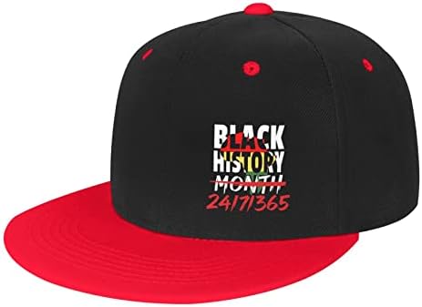 A&N TD BOWL Black History Month Flat Bill Hat for Men Women African America Hip-Hop Baseball Cap White Snapback Hat